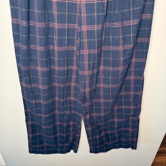 Madewell Corduroy Pleated Wide-Leg Pants in Windowpane - Blue Multi Plaid - Picture 6 of 11